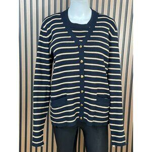 Lauren Ralph Lauren Women's Sweater Cardigan 2-Pcs Set Tank Top 2XL Blue Striped